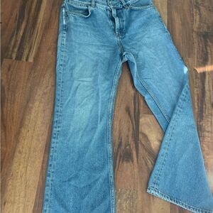 COS Blue Cropped Kick Flare Jeans